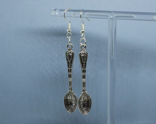 Antique-style spoon earrings